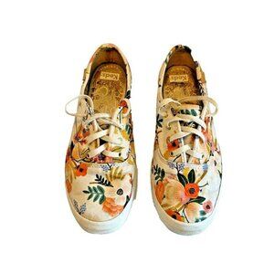 KEDS Rifle Paper Co Woman 6.5 Lively Floral Garden Print Canvas Lace Up Sneakers